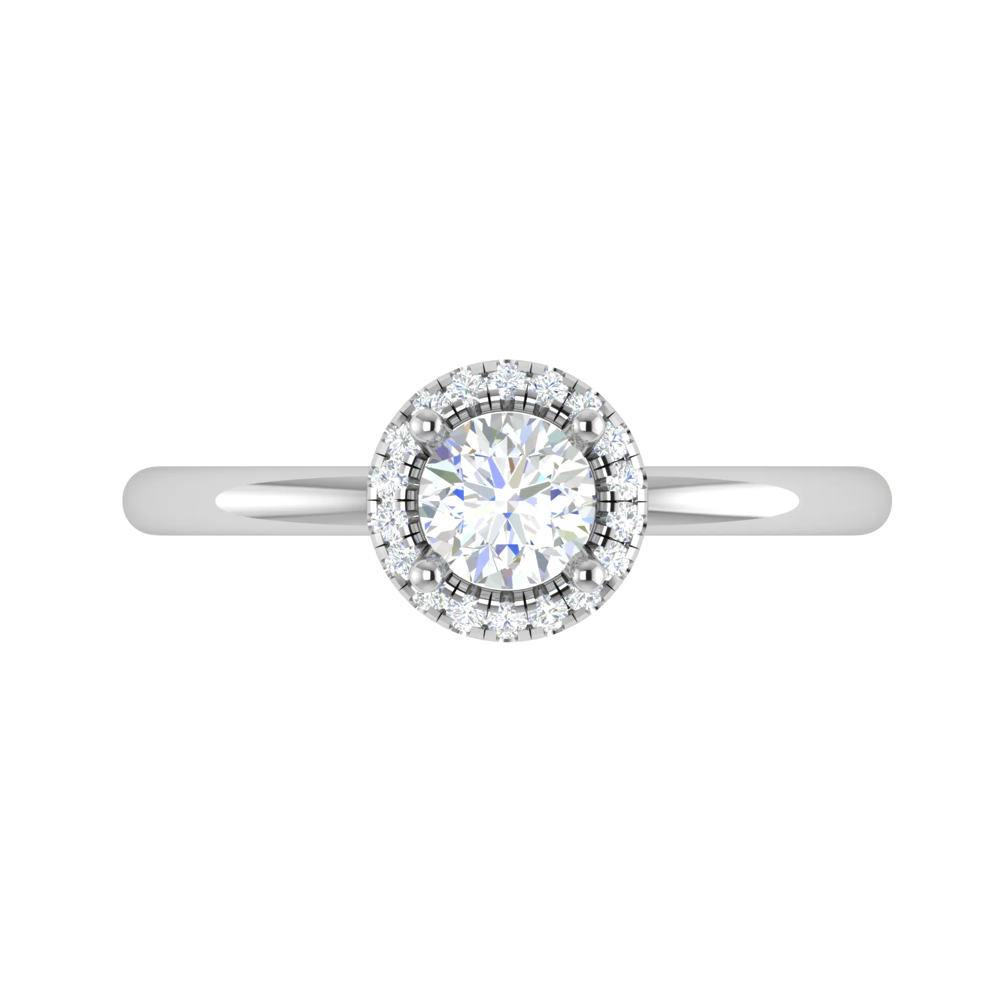 0.50 cts Solitaire Halo Diamond Platinum Ring JL PT RH RD 216