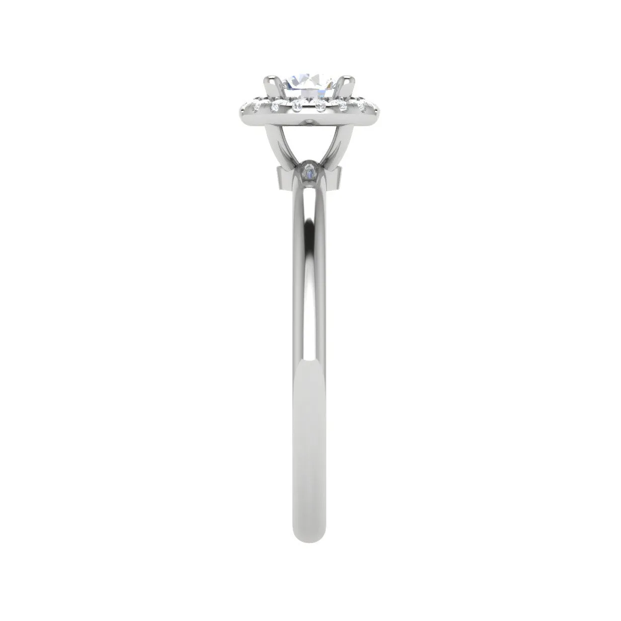 0.50 cts Solitaire Halo Diamond Platinum Ring JL PT RH RD 216
