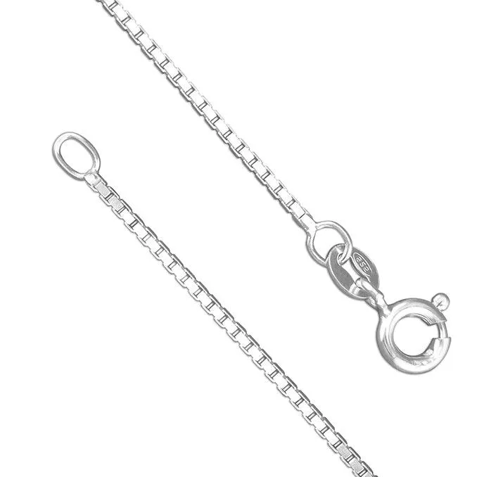 46cm/18" Medium Box Chain - Sterling Silver