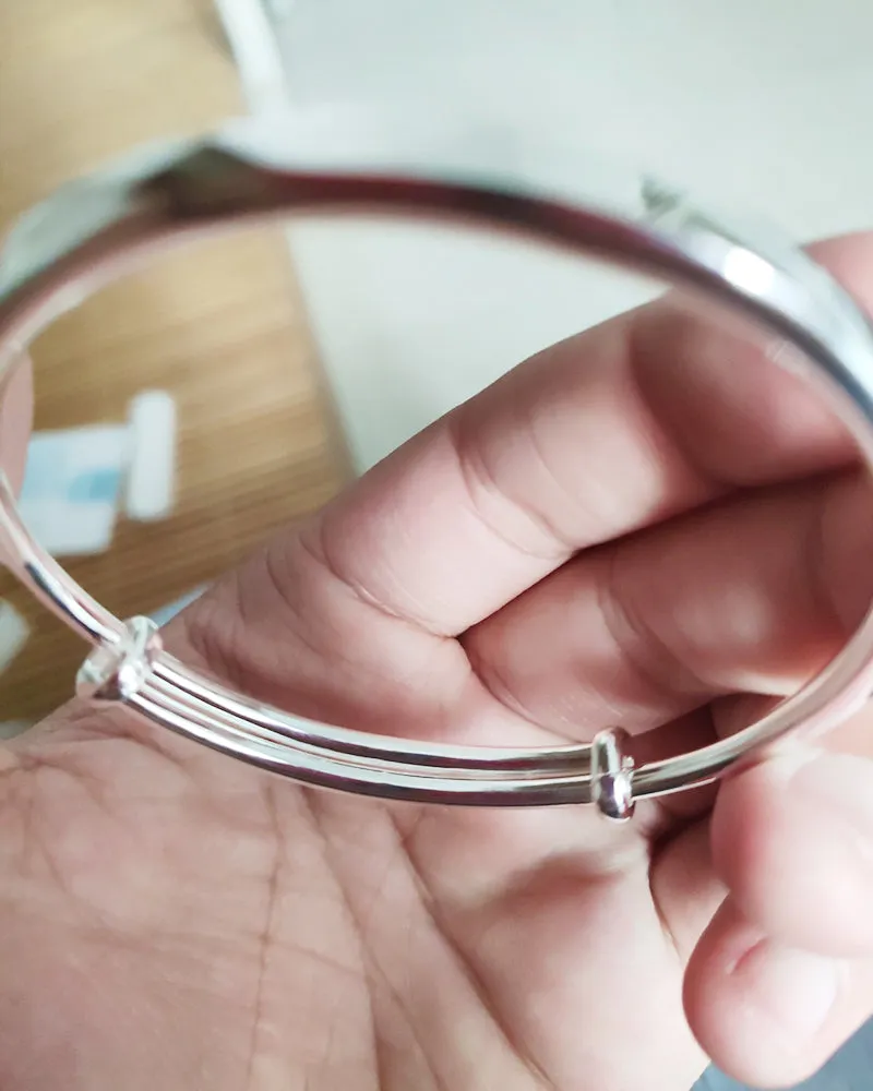 BAYSSEN bracelet, 925 sterling silver handmade bracelet, retractable cuff hinged bracelet women's 7 inch manufacturing