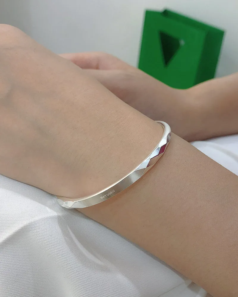 BAYSSEN bracelet, 925 sterling silver handmade bracelet, retractable cuff hinged bracelet women's 7 inch manufacturing