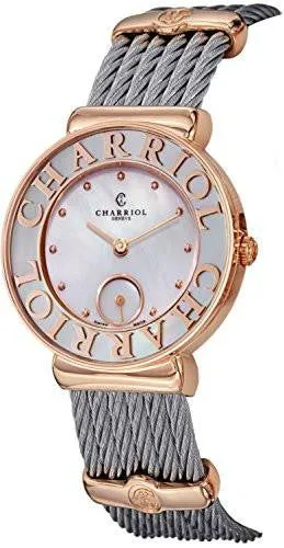 Charriol Sttropez Mother Of Pearl Rose Gold Plated Swiss Made Watch St30Pc560020