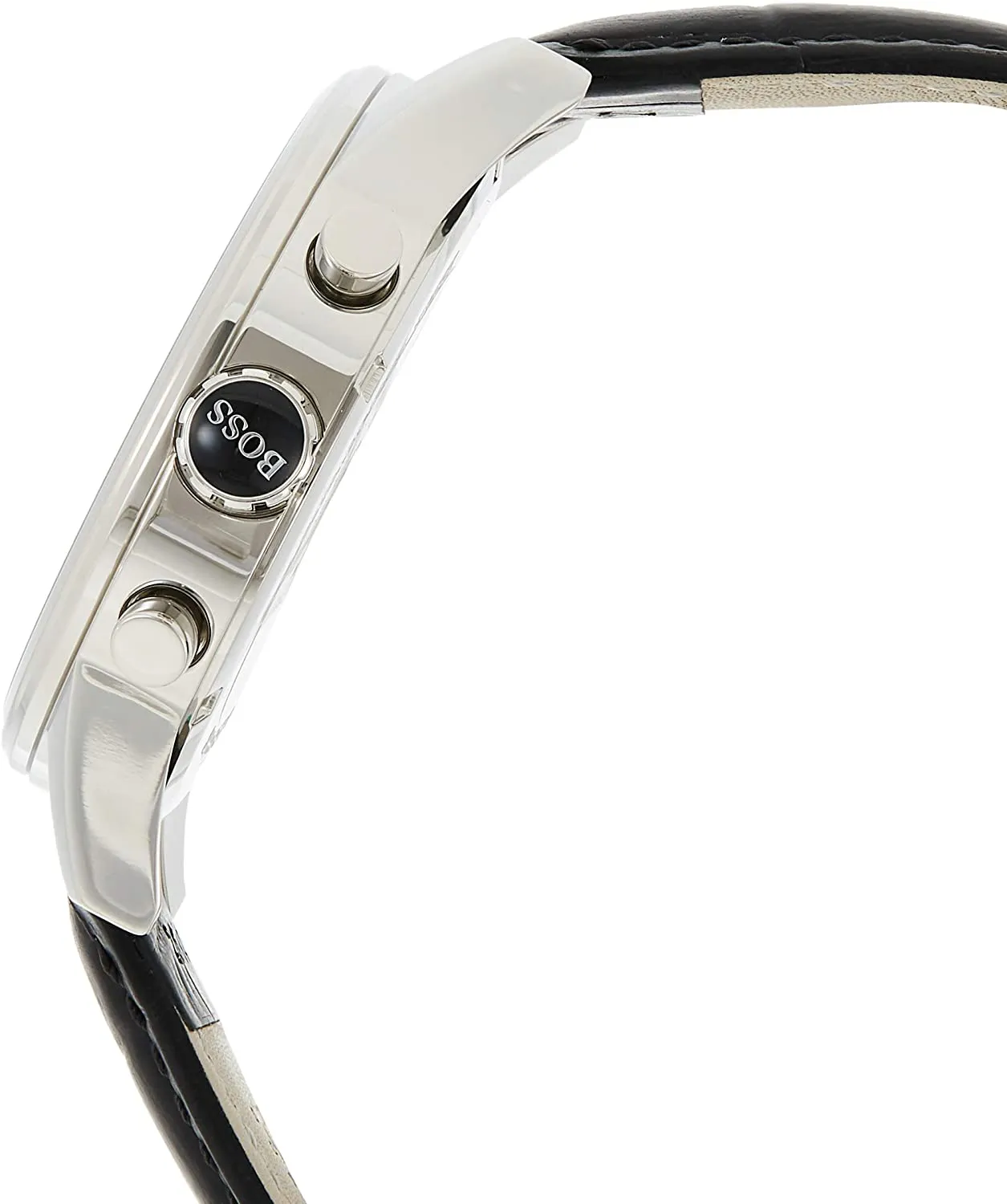 Hugo Boss Jet Black Dial Leather Strap Men's Watch 1513282