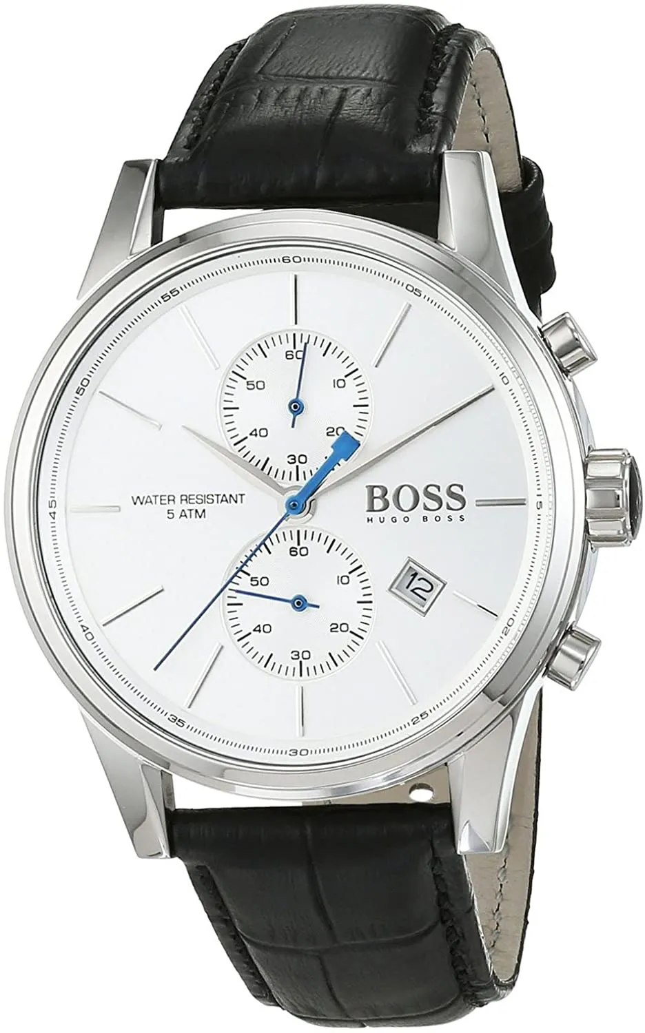Hugo Boss Jet Black Dial Leather Strap Men's Watch 1513282