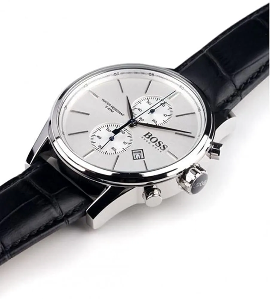 Hugo Boss Jet Black Dial Leather Strap Men's Watch 1513282