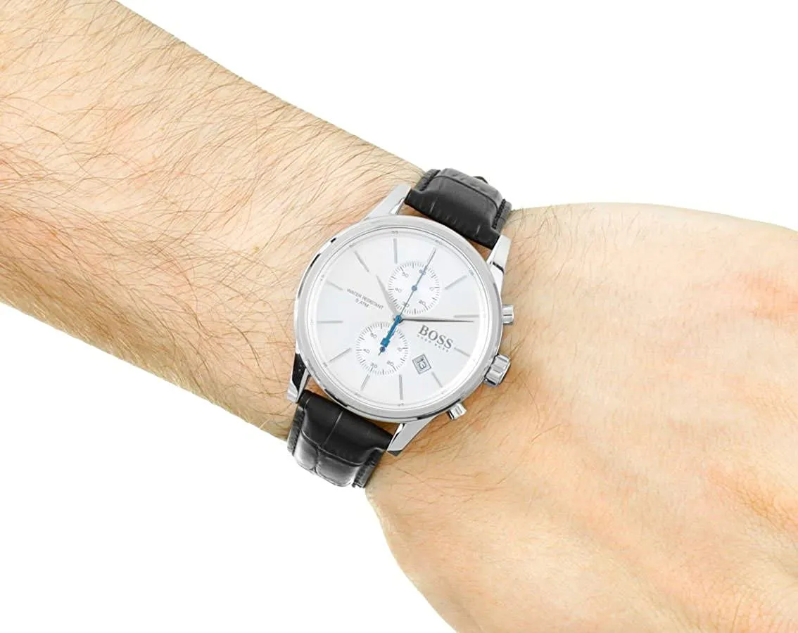Hugo Boss Jet Black Dial Leather Strap Men's Watch 1513282