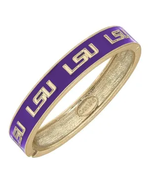 LSU Enamel Hinge Bracelet