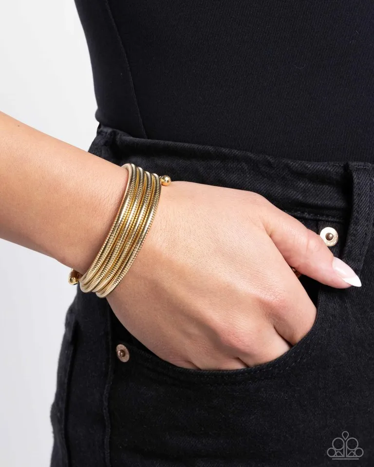 Paparazzi Bracelet ~ Coiled Command - Gold