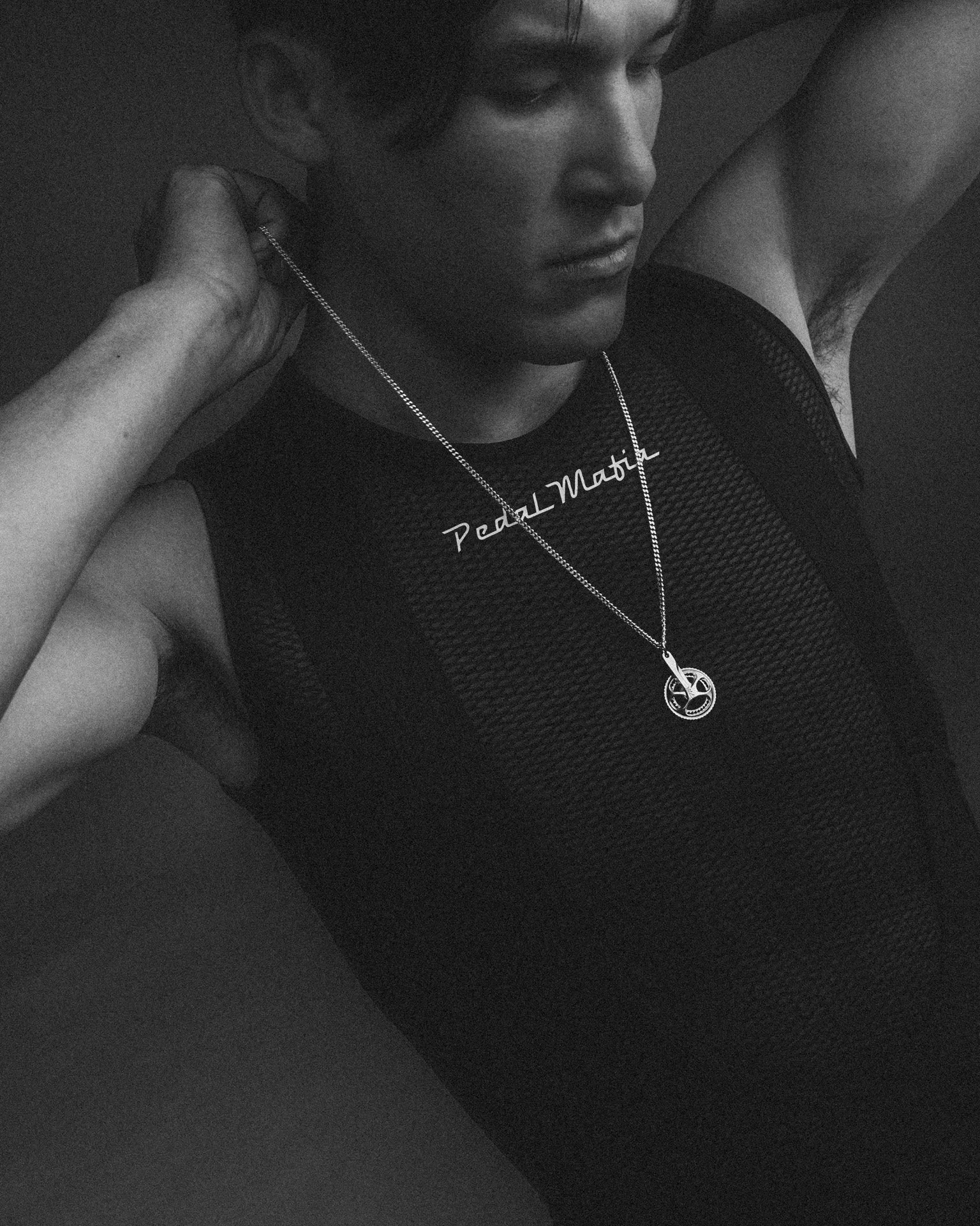 Pedal Mafia Pendant - Sterling Silver with 70cm Curb Chain