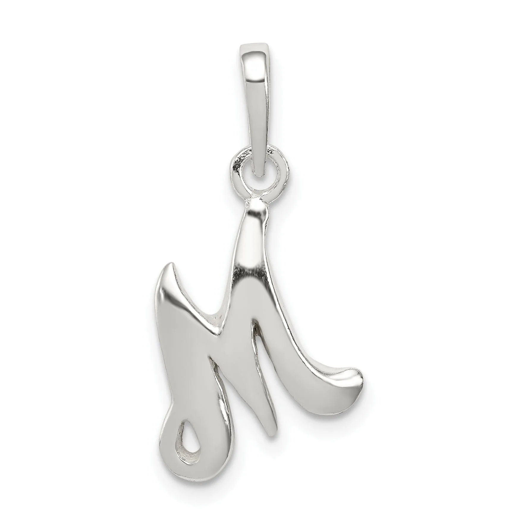 Sterling Silver Polished Initial M Pendant