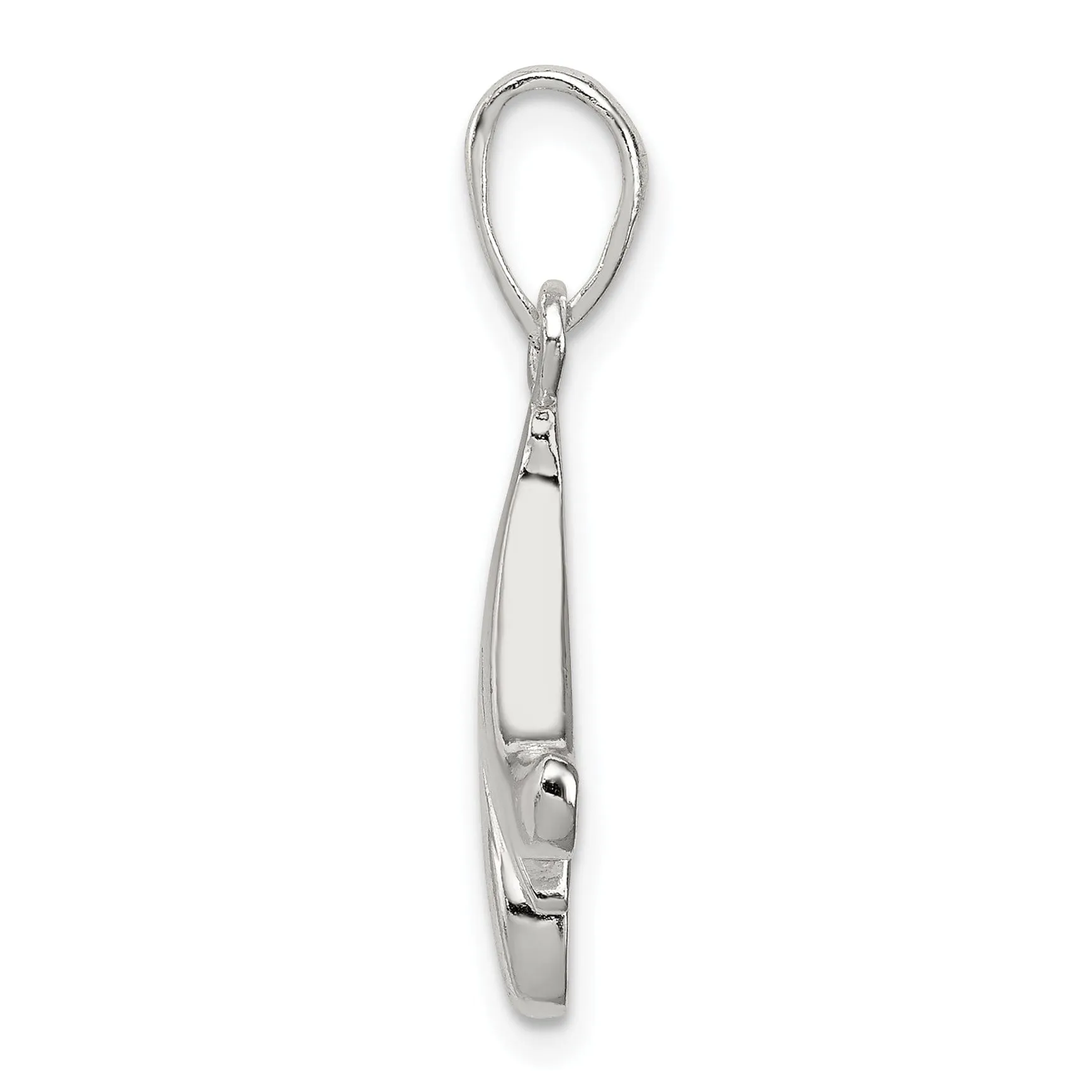 Sterling Silver Polished Initial M Pendant
