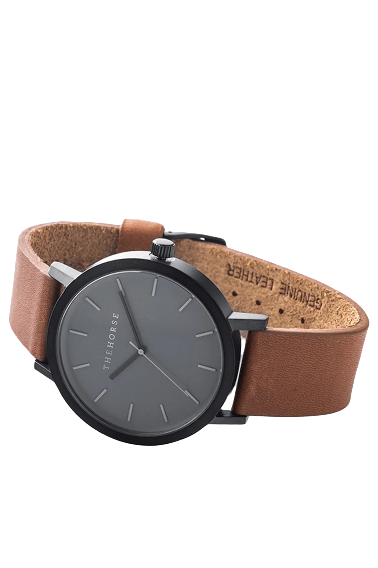 THE HORSE 'THE ORIGINAL' WATCH - MATTE BLACK/TAN LEATHER